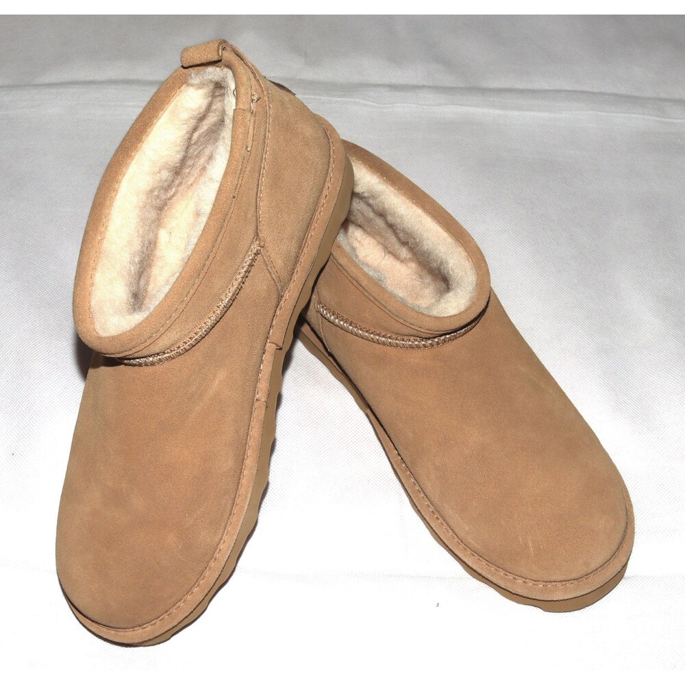 BEARPAW Super Shorty Boots Womens Aged Honey Suede Winter Ankle Bootie Size 12